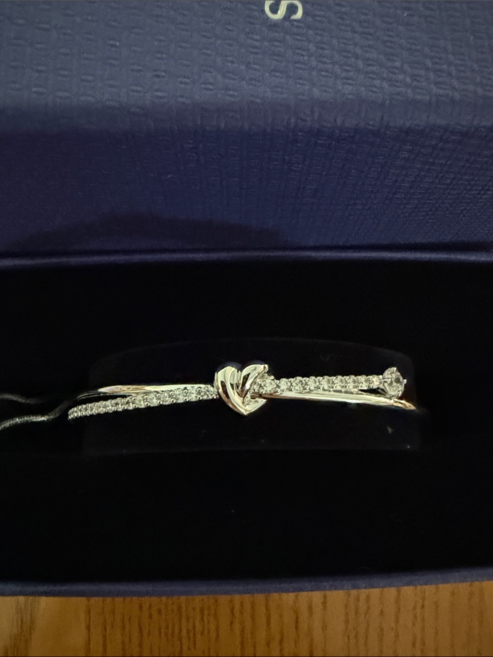 Swarovski Silver Heart Bangle Bracelet - Elegant Women's Jewelry